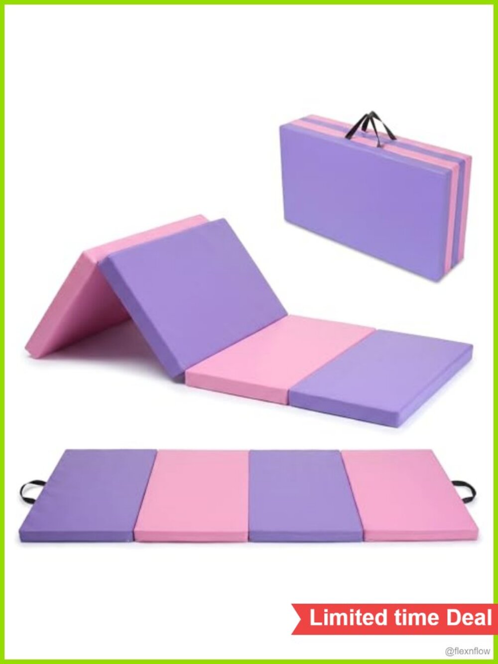 Garvee 4-Fold Gymnastics Mat 6x2 2-Inch Thick Portable Exercise Floor Mat for